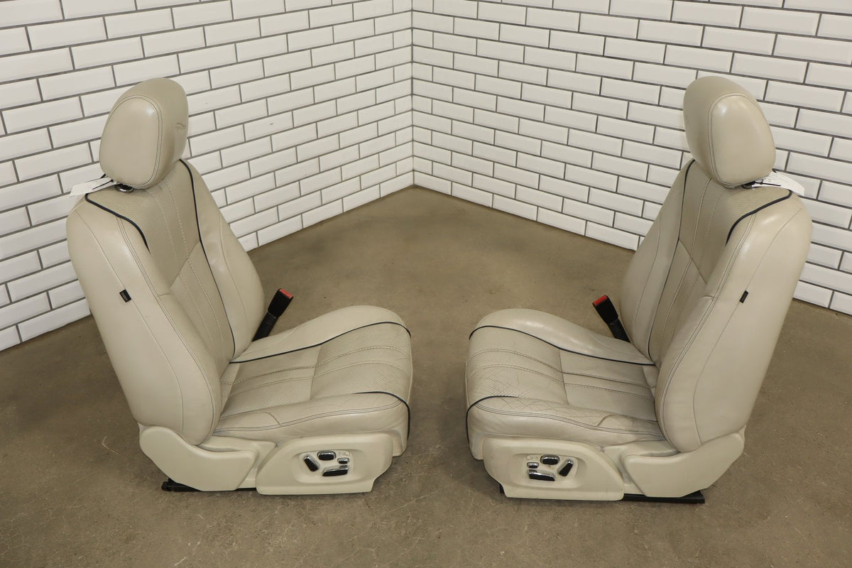 10-19 Jaguar XJL LWB Portfolio Heat/Vent/Massage Leather Seats Set Ivory X351