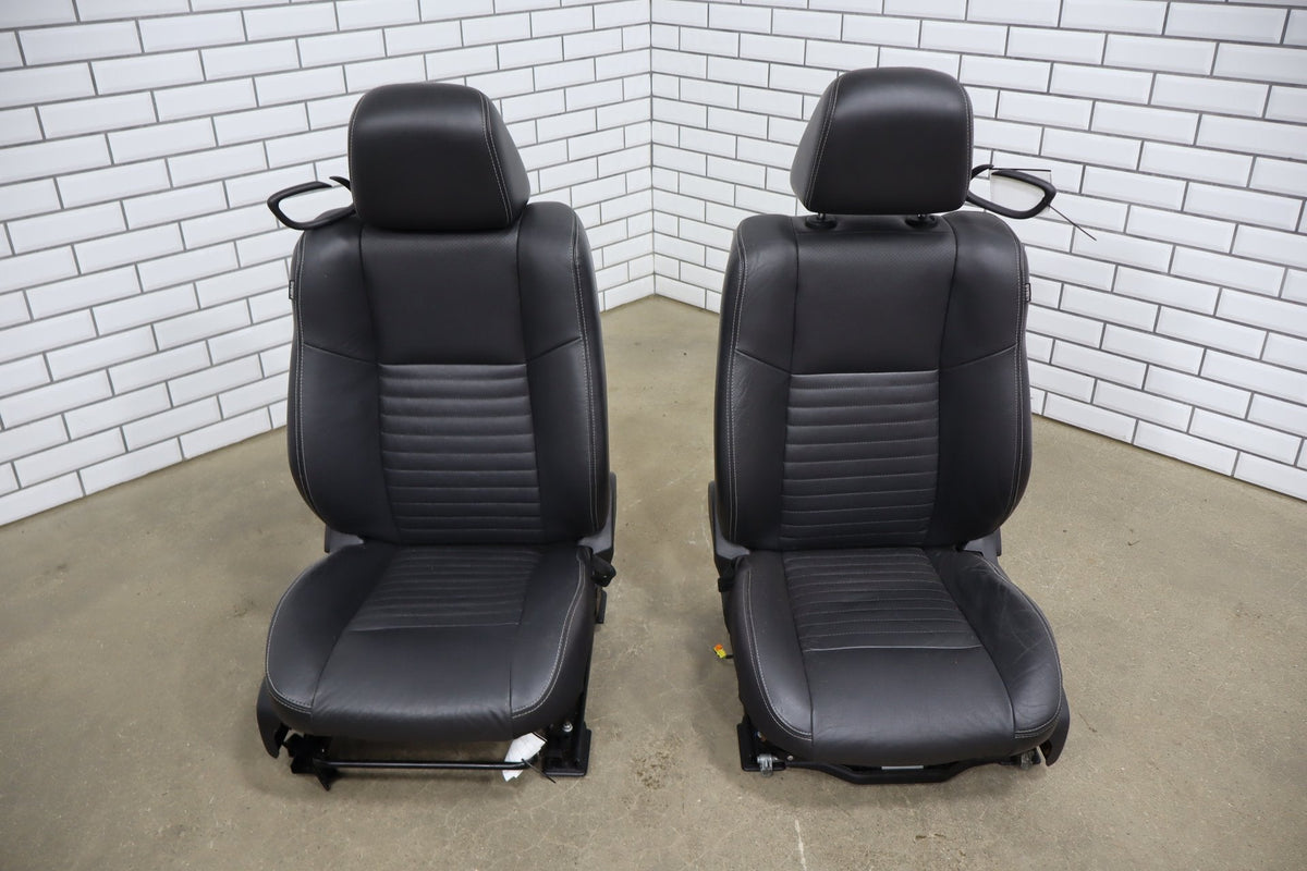 11-14 Dodge Challenger R/T Leather Power Seat Set Front/Rear Dark Slate Gray DV