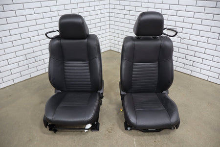 11-14 Dodge Challenger R/T Leather Power Seat Set Front/Rear Dark Slate Gray DV
