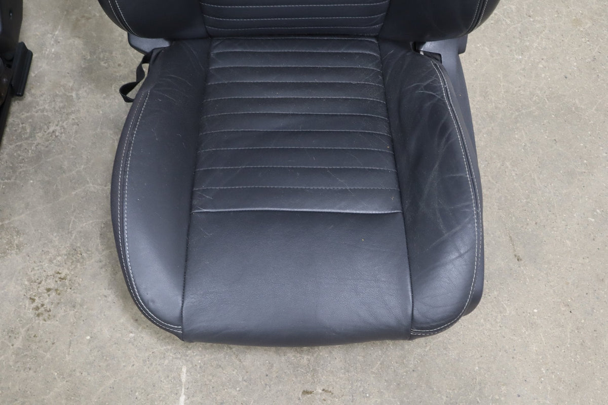 11-14 Dodge Challenger R/T Leather Power Seat Set Front/Rear Dark Slate Gray DV