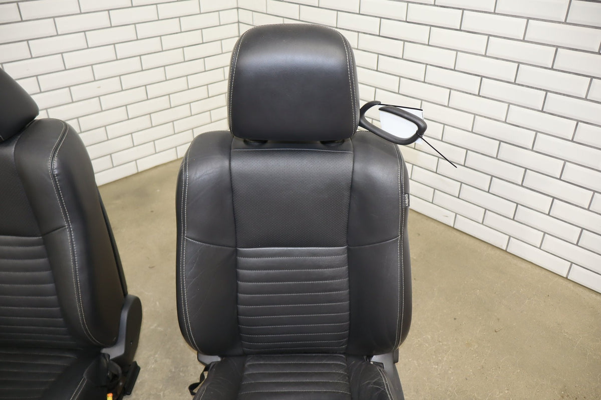 11-14 Dodge Challenger R/T Leather Power Seat Set Front/Rear Dark Slate Gray DV