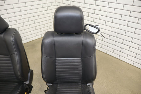 11-14 Dodge Challenger R/T Leather Power Seat Set Front/Rear Dark Slate Gray DV