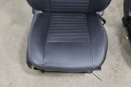 11-14 Dodge Challenger R/T Leather Power Seat Set Front/Rear Dark Slate Gray DV