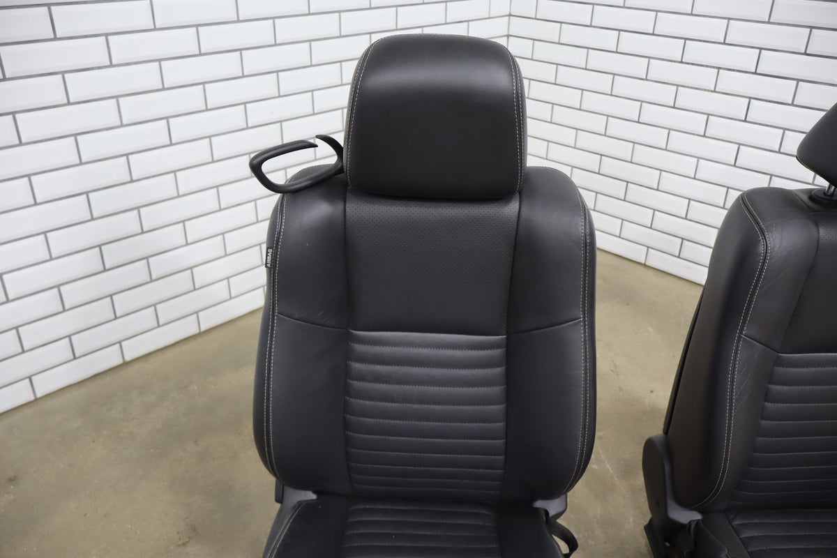 11-14 Dodge Challenger R/T Leather Power Seat Set Front/Rear Dark Slate Gray DV