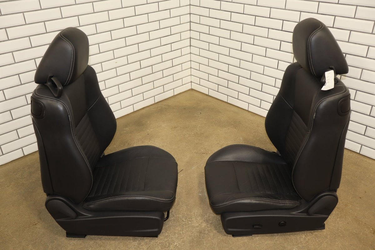 11-14 Dodge Challenger R/T Leather Power Seat Set Front/Rear Dark Slate Gray DV