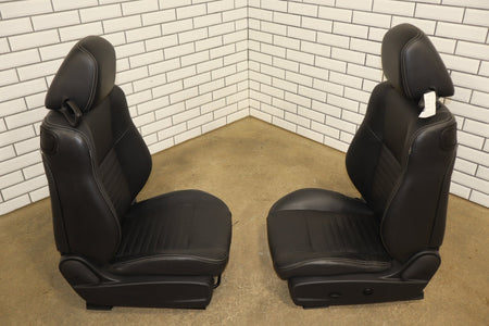 11-14 Dodge Challenger R/T Leather Power Seat Set Front/Rear Dark Slate Gray DV
