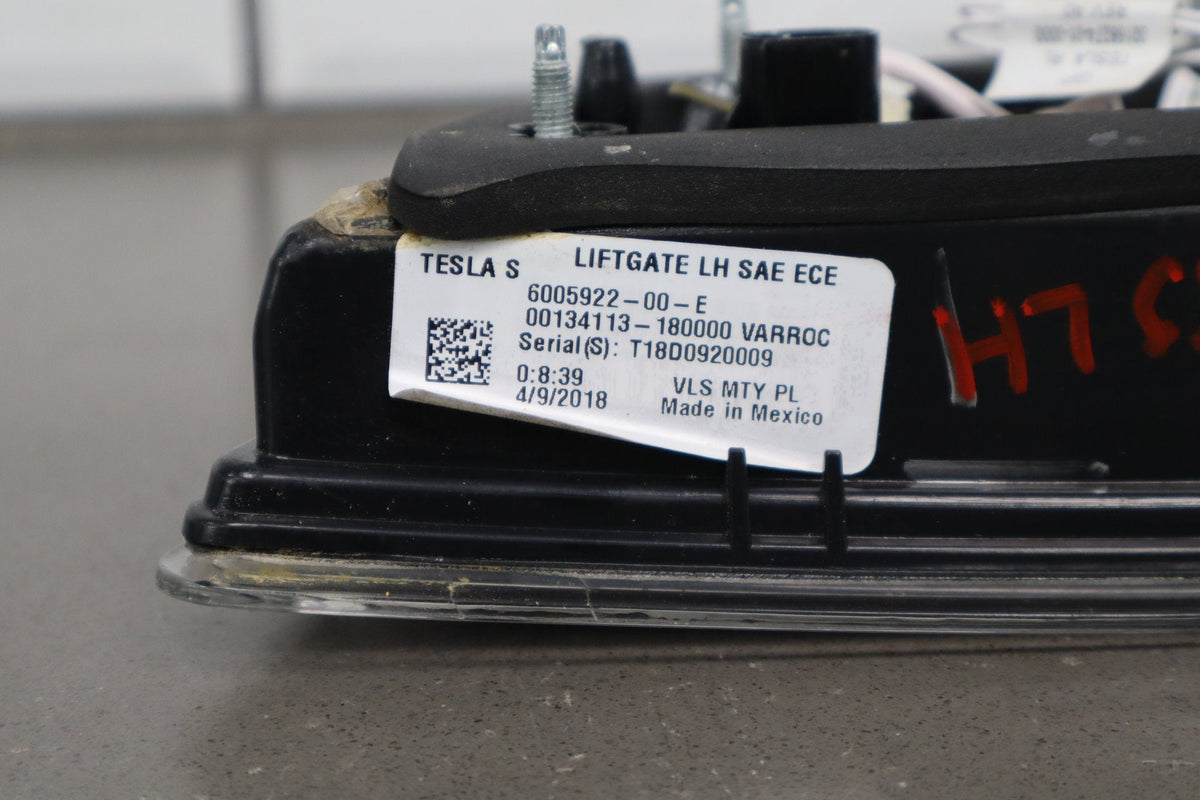 12-20 OEM Tesla Model S Rear Left Driver Side Inner Tail Light Trunk Liftgate