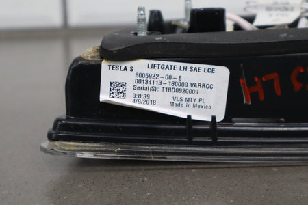 12-20 OEM Tesla Model S Rear Left Driver Side Inner Tail Light Trunk Liftgate