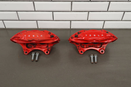12-20 Tesla Model S Front Brembo Brake Caliper Set Left/Right OEM 4 Piston