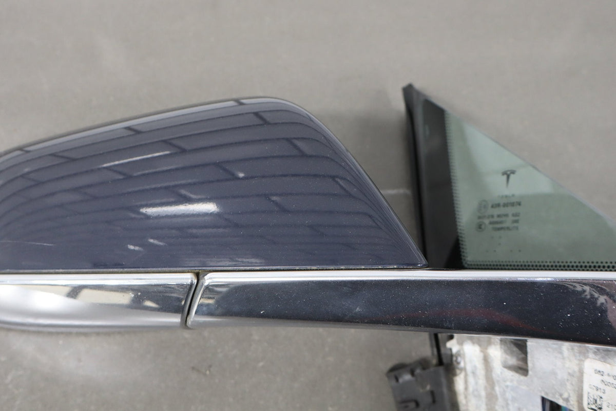 12-20 Tesla Model S Passenger Right RH Door Mirror Blue Metallic PMMB