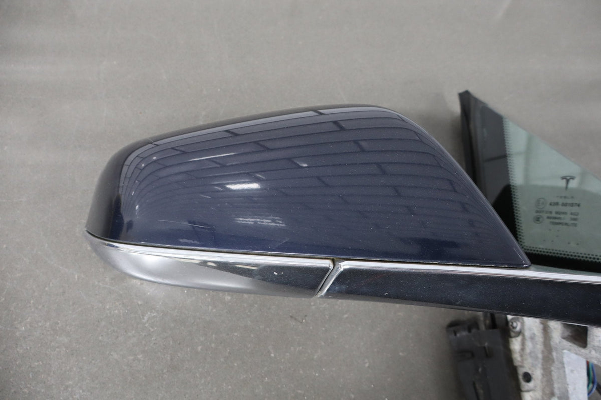 12-20 Tesla Model S Passenger Right RH Door Mirror Blue Metallic PMMB