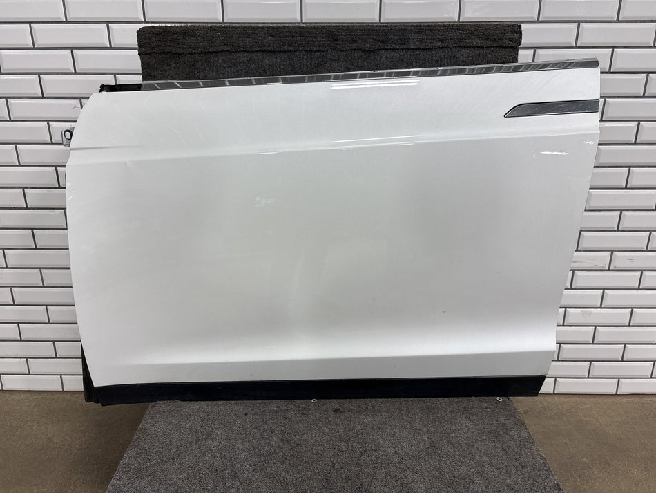 16-20 OEM Tesla Model X Front Left Driver Side Door Shell Panel Pearl White PPSW
