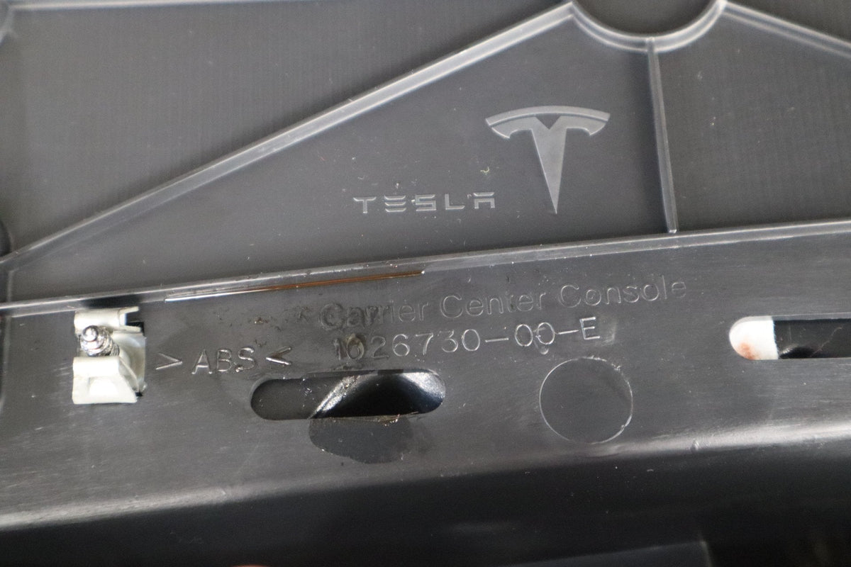16-20 Tesla Model X Front Center Console Cream Woodgrain
