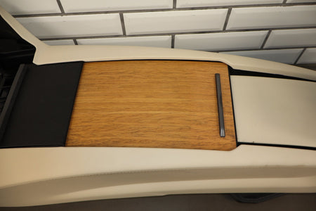 16-20 Tesla Model X Front Center Console Cream Woodgrain