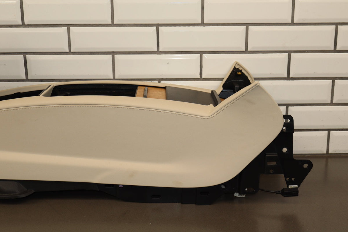 16-20 Tesla Model X Front Center Console Cream Woodgrain