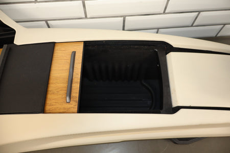 16-20 Tesla Model X Front Center Console Cream Woodgrain