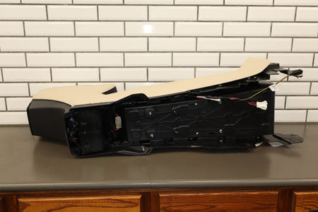 16-20 Tesla Model X Front Center Console Cream Woodgrain