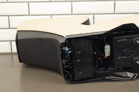 16-20 Tesla Model X Front Center Console Cream Woodgrain