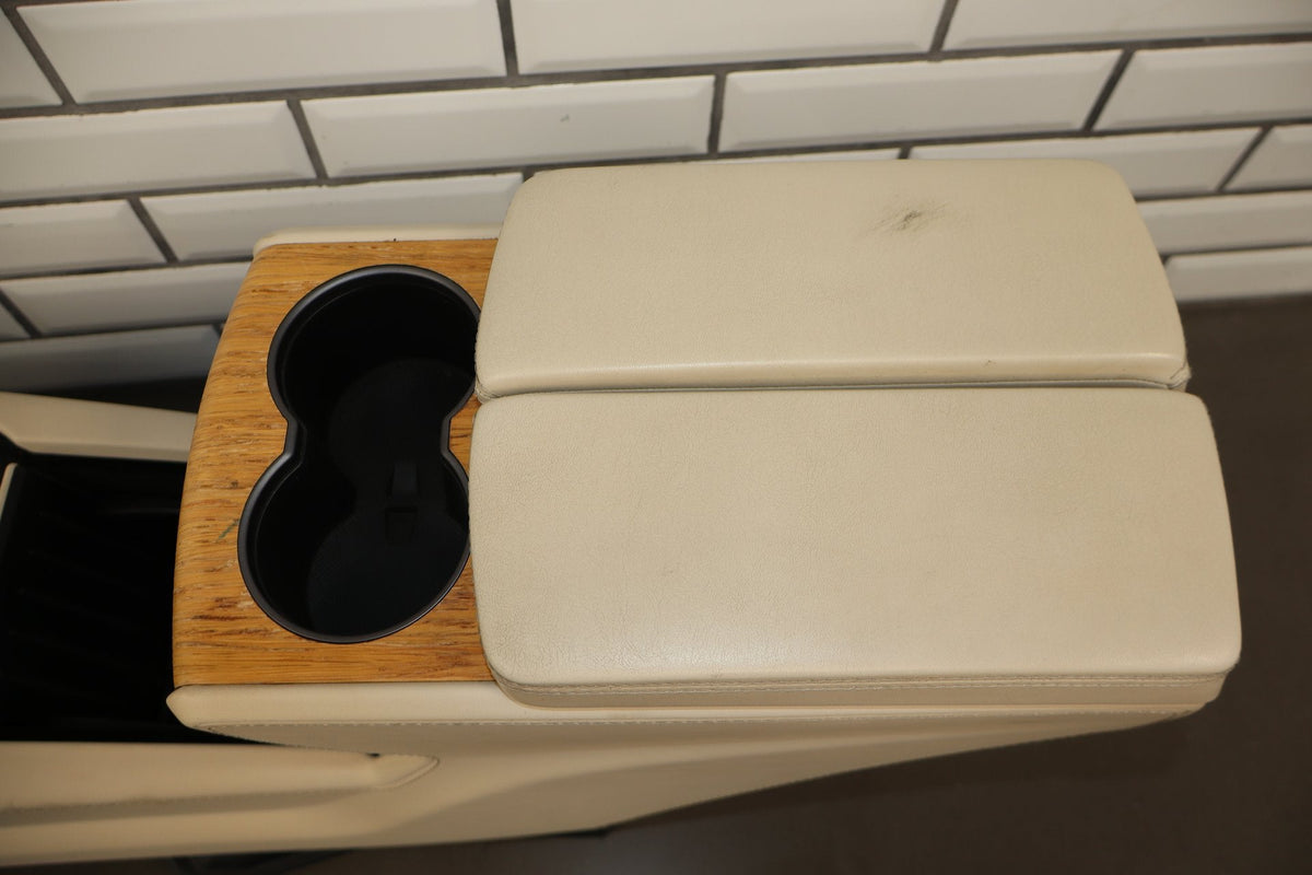 16-20 Tesla Model X Front Center Console Cream Woodgrain