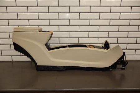 16-20 Tesla Model X Front Center Console Cream Woodgrain