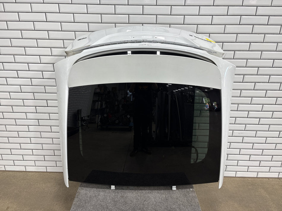 16-20 Tesla Model X Rear Trunk Liftgate Hatch Panel w/ Window Glass Pearl White