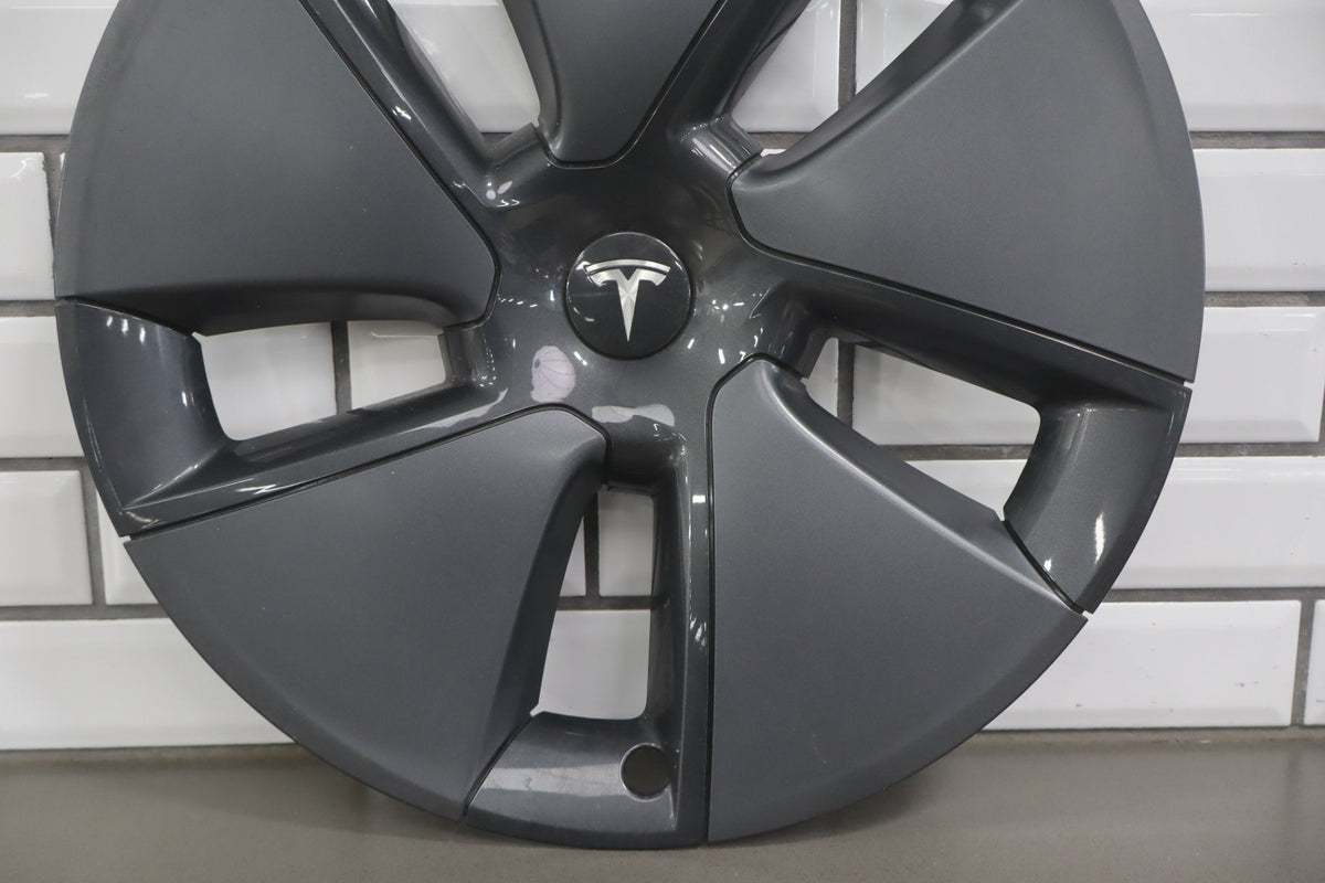 17-23 Tesla Model 3 Wheel Cover/Hub Cap OEM 18" Aero Wheels Dark Gray