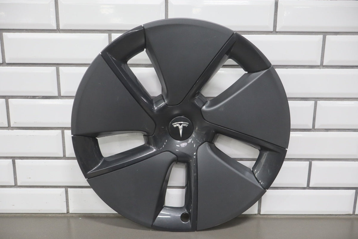 17-23 Tesla Model 3 Wheel Cover/Hub Cap OEM 18" Aero Wheels Dark Gray