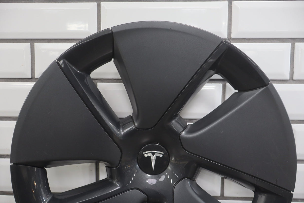 17-23 Tesla Model 3 Wheel Cover/Hub Cap OEM 18" Aero Wheels Dark Gray