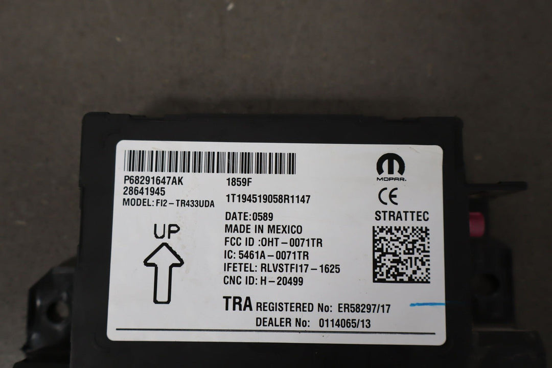 18 - 20 Ram 1500 Wireless Receiver Control Module 68291647AK