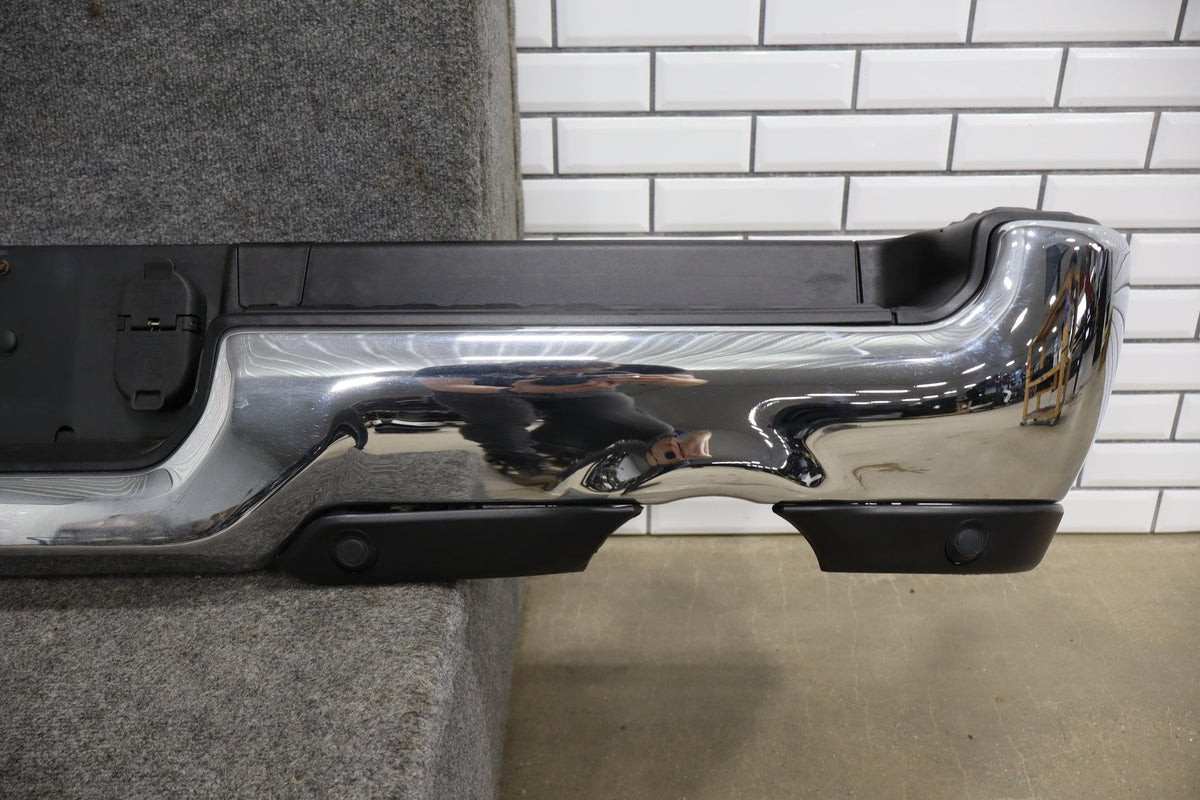 19-24 Ram 1500 (DT) Complete Rear Step Bumper Chrome Dual Exhaust Park Assist