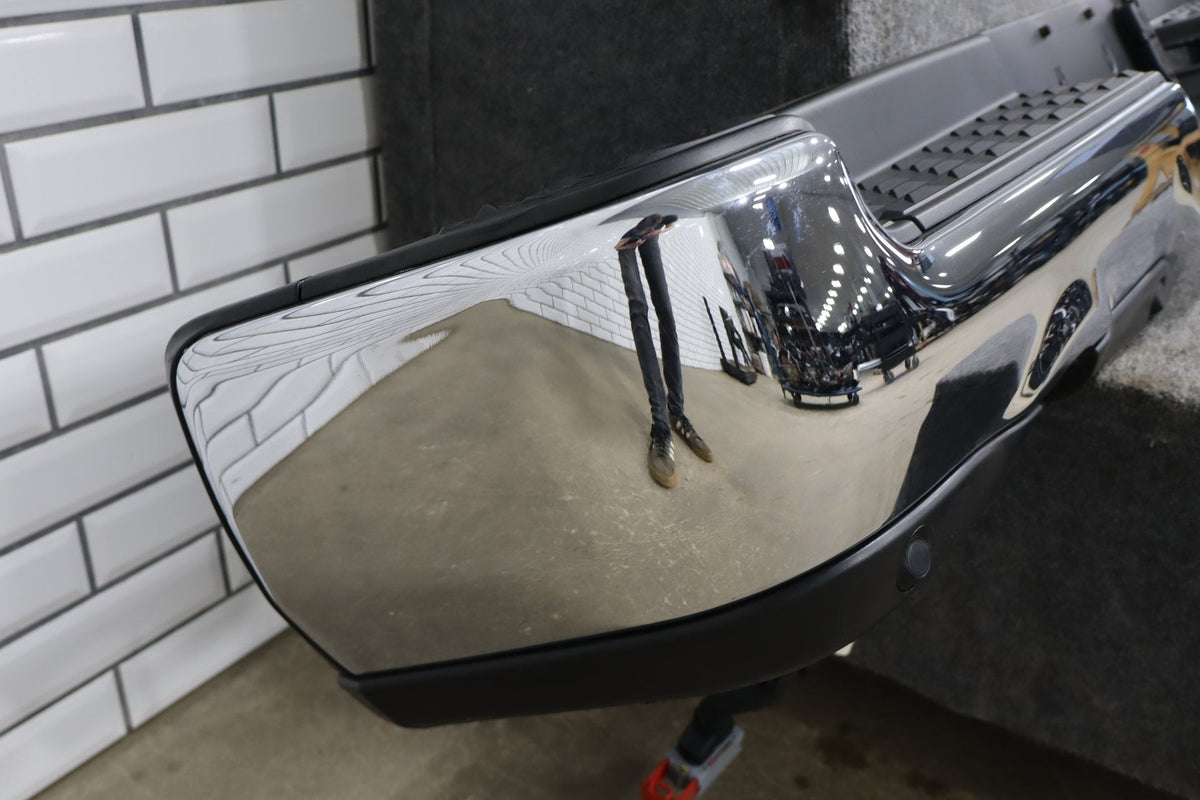 19-24 Ram 1500 (DT) Complete Rear Step Bumper Chrome Dual Exhaust Park Assist