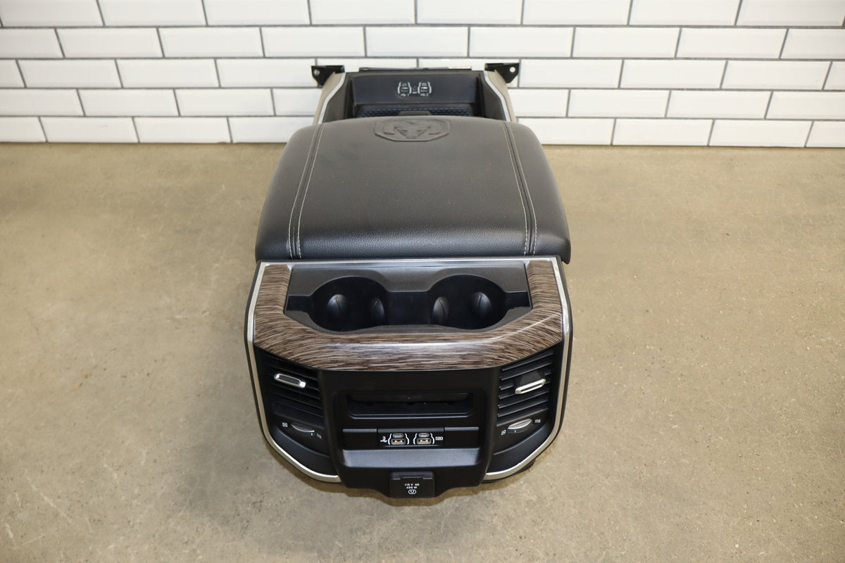 19-24 Ram 1500 (DT) Laramie Complete Floor Center Console Black (X9) Woodgrain