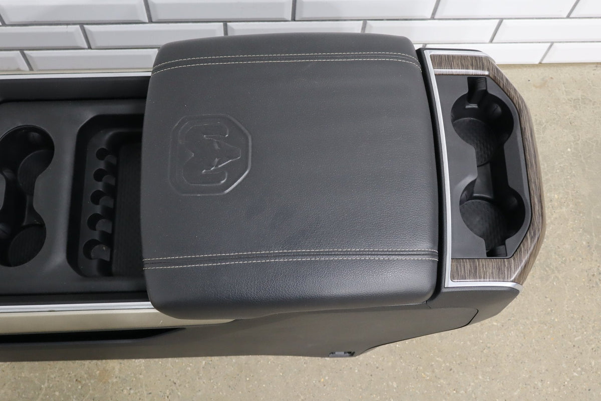 19-24 Ram 1500 (DT) Laramie Complete Floor Center Console Black (X9) Woodgrain