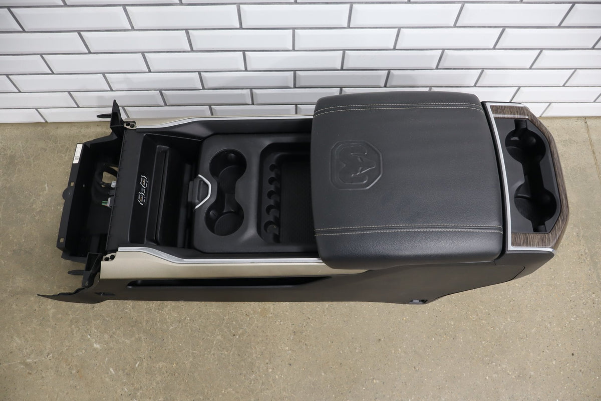 19-24 Ram 1500 (DT) Laramie Complete Floor Center Console Black (X9) Woodgrain