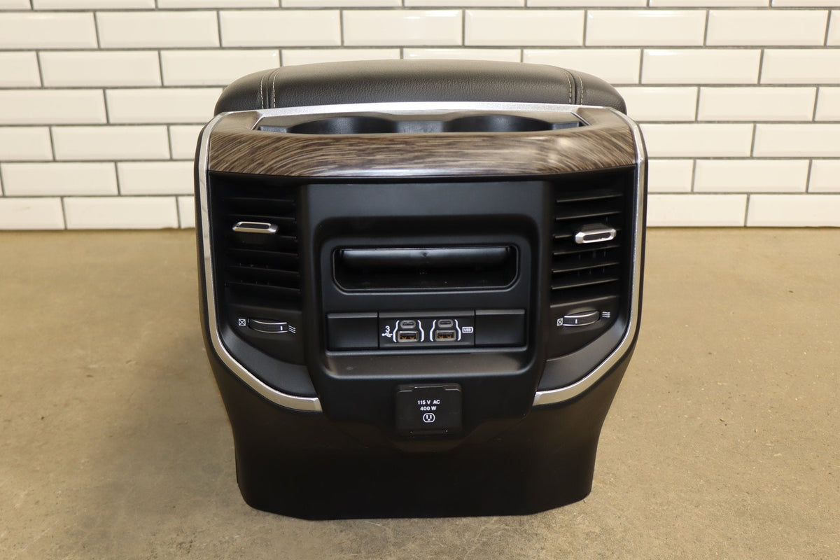 19-24 Ram 1500 (DT) Laramie Complete Floor Center Console Black (X9) Woodgrain