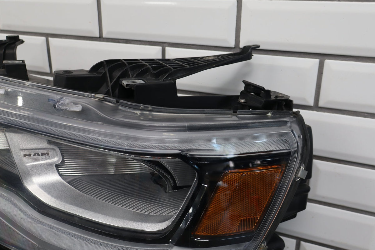 19-24 Ram 1500 (DT) Left LED Reflector Headlight Black Bezel 68316083AH OEM