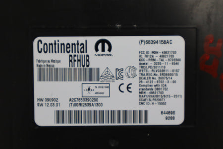 19 Dodge Charger Keyless Entry RF Hub Module 68394158AC OEM