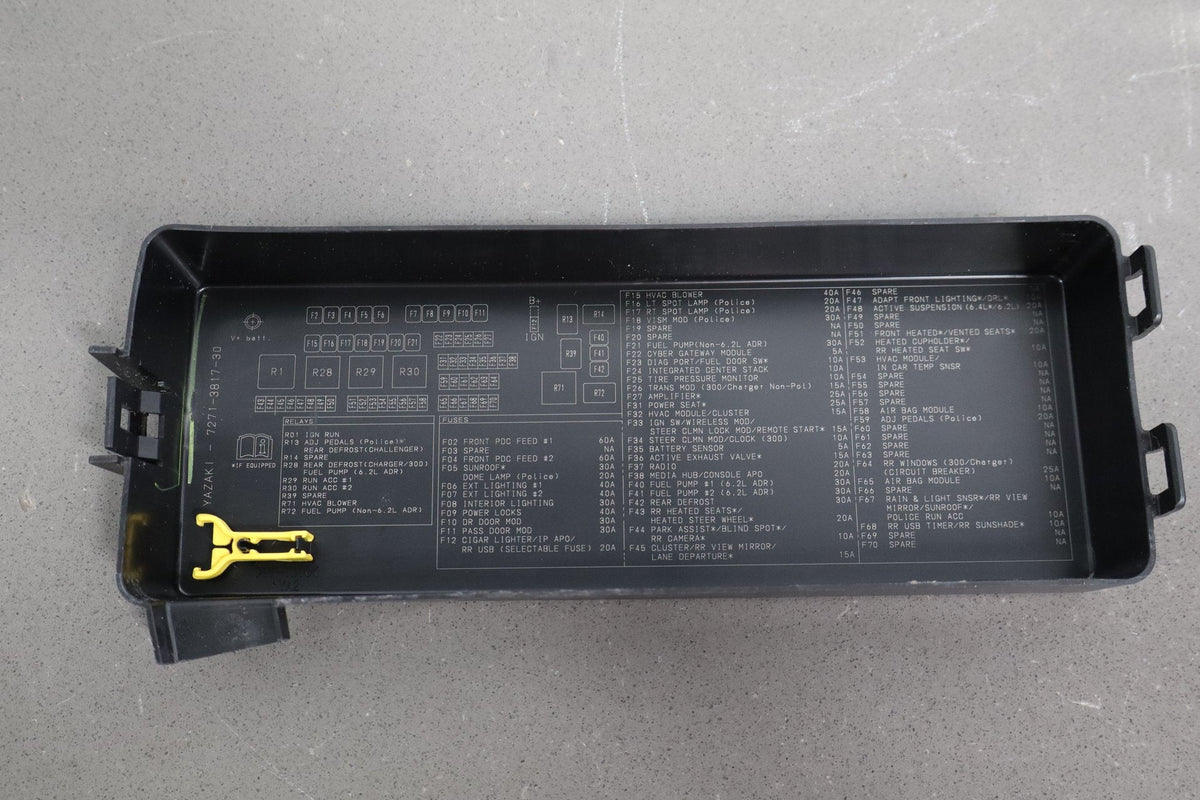 19 Dodge Charger Scat Pack Trunk Cabin Fuse Box Rear PDC Complete OEM