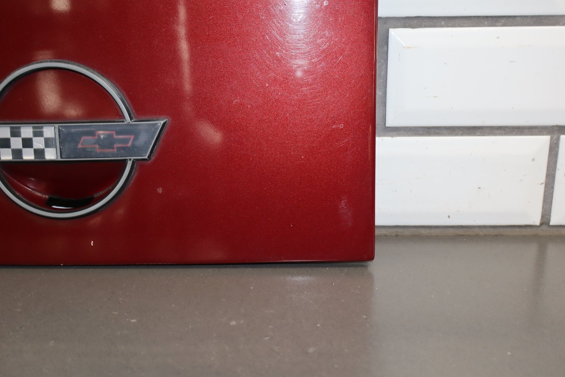 1984-1996 Chevrolet Corvette C4 Coupe- Fuel Filler Door Dark Red 75