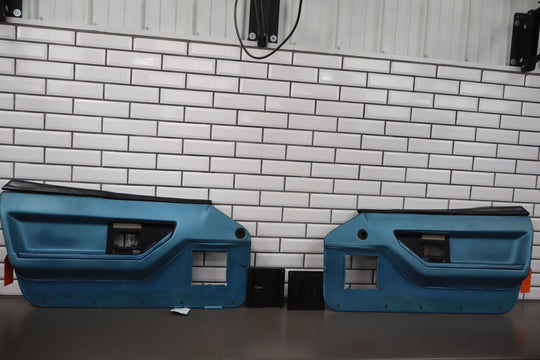 1988 C4 Corvette Pair (2) Med Blue (212) Door Panels W/Handles