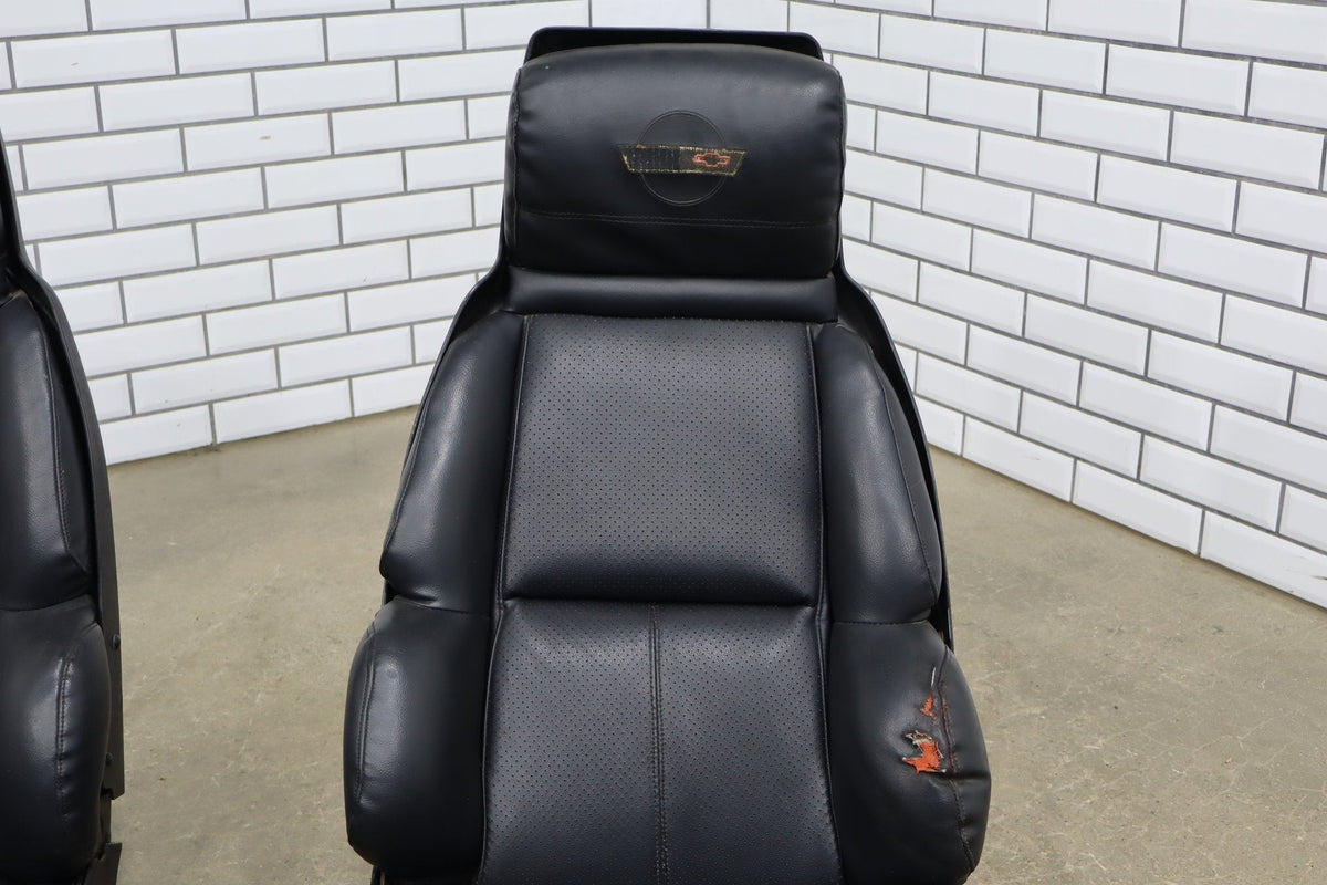 1989-1993 Chevrolet Corvette C4 Power Black Leather Seats Set | See Notes