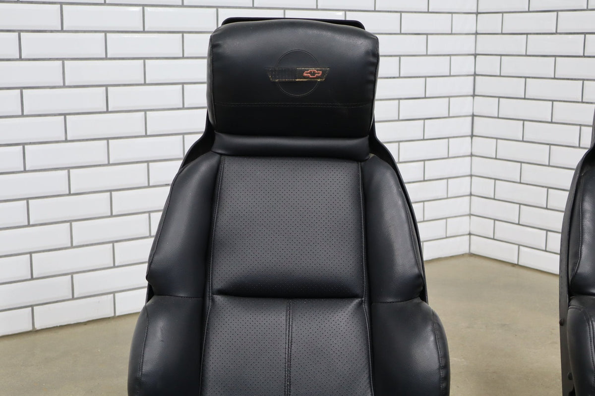 1989-1993 Chevrolet Corvette C4 Power Black Leather Seats Set | See Notes