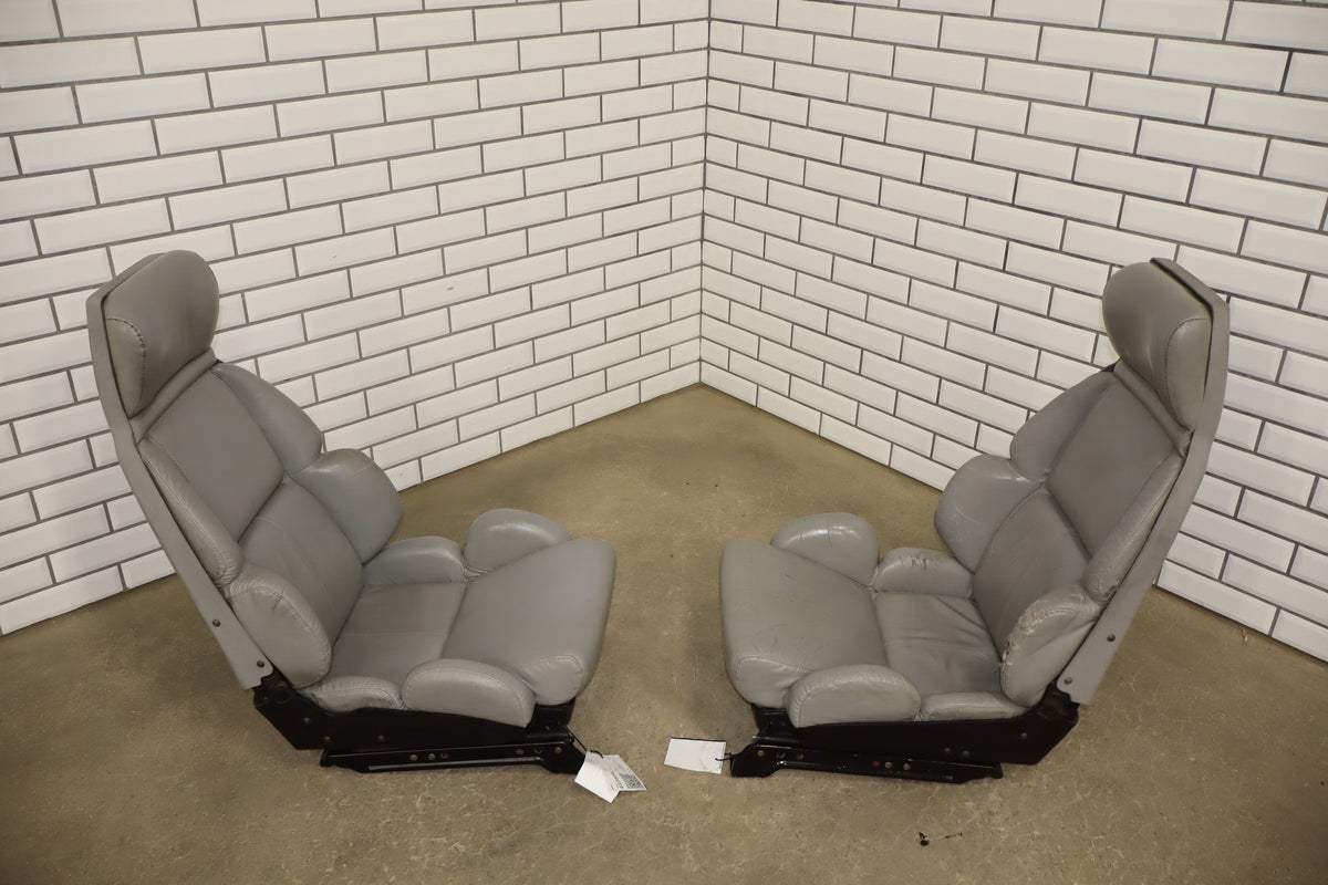 1989-1993 Chevrolet Corvette C4 Power Leather Seats Set | Driver Bolster Torn