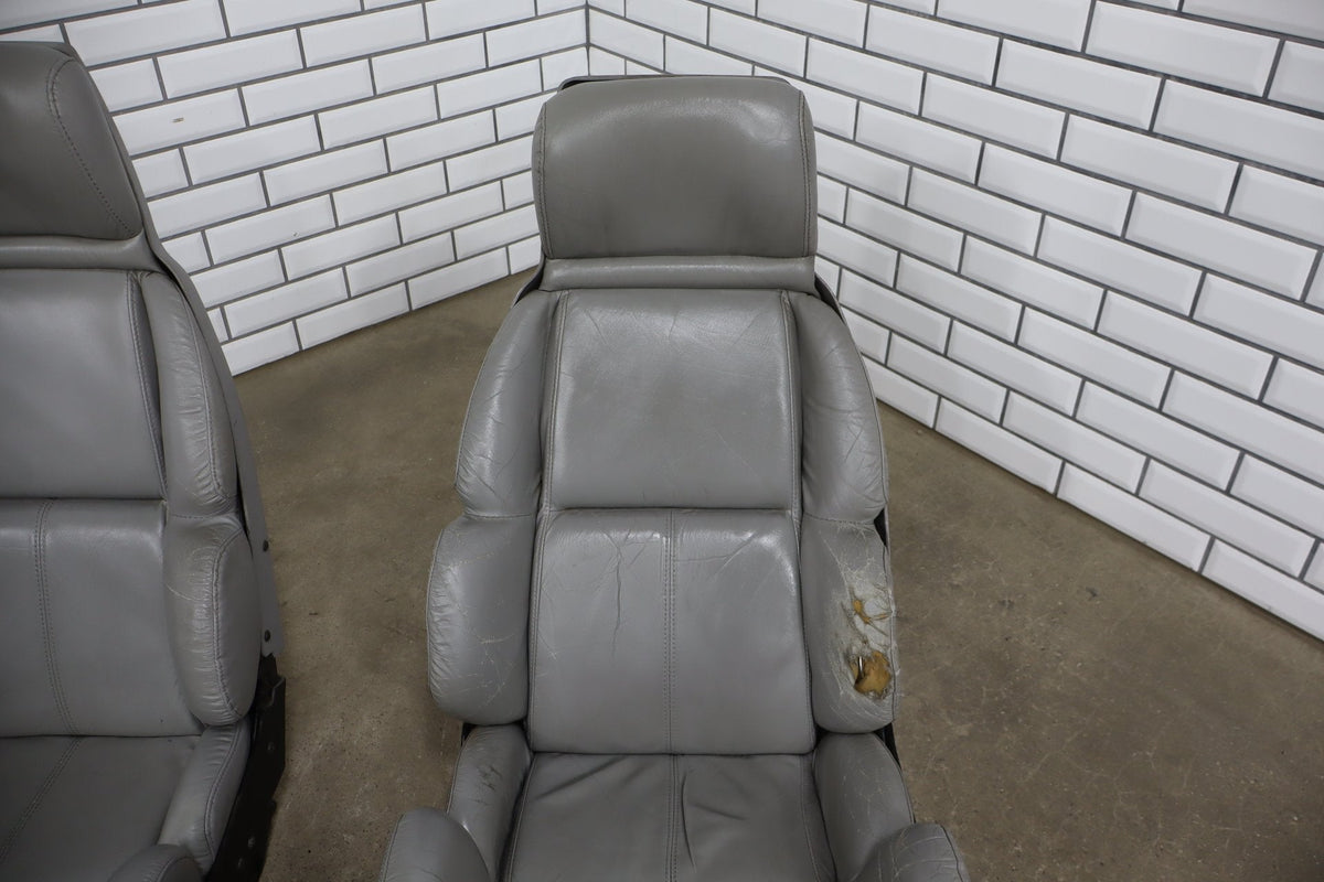 1989-1993 Chevrolet Corvette C4 Power Leather Seats Set | Driver Bolster Torn