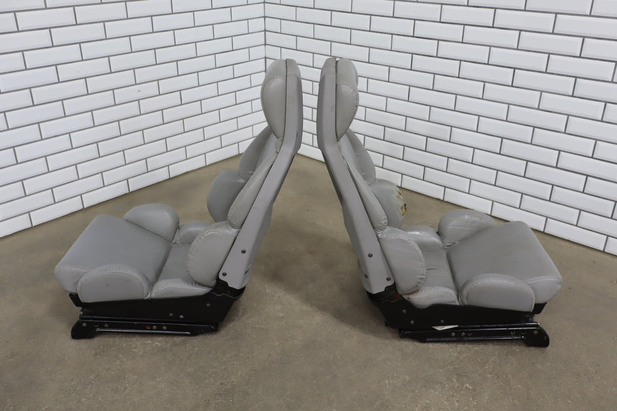 1989-1993 Chevrolet Corvette C4 Power Leather Seats Set | Driver Bolster Torn