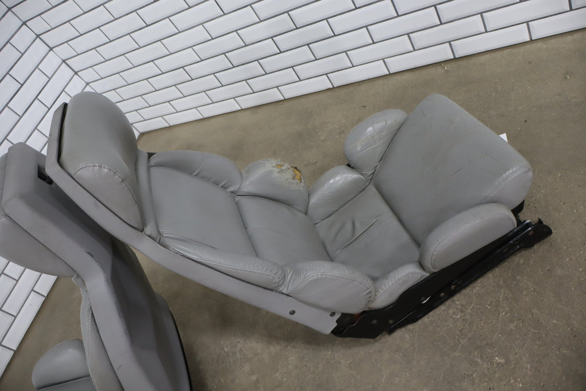 1989-1993 Chevrolet Corvette C4 Power Leather Seats Set | Driver Bolster Torn