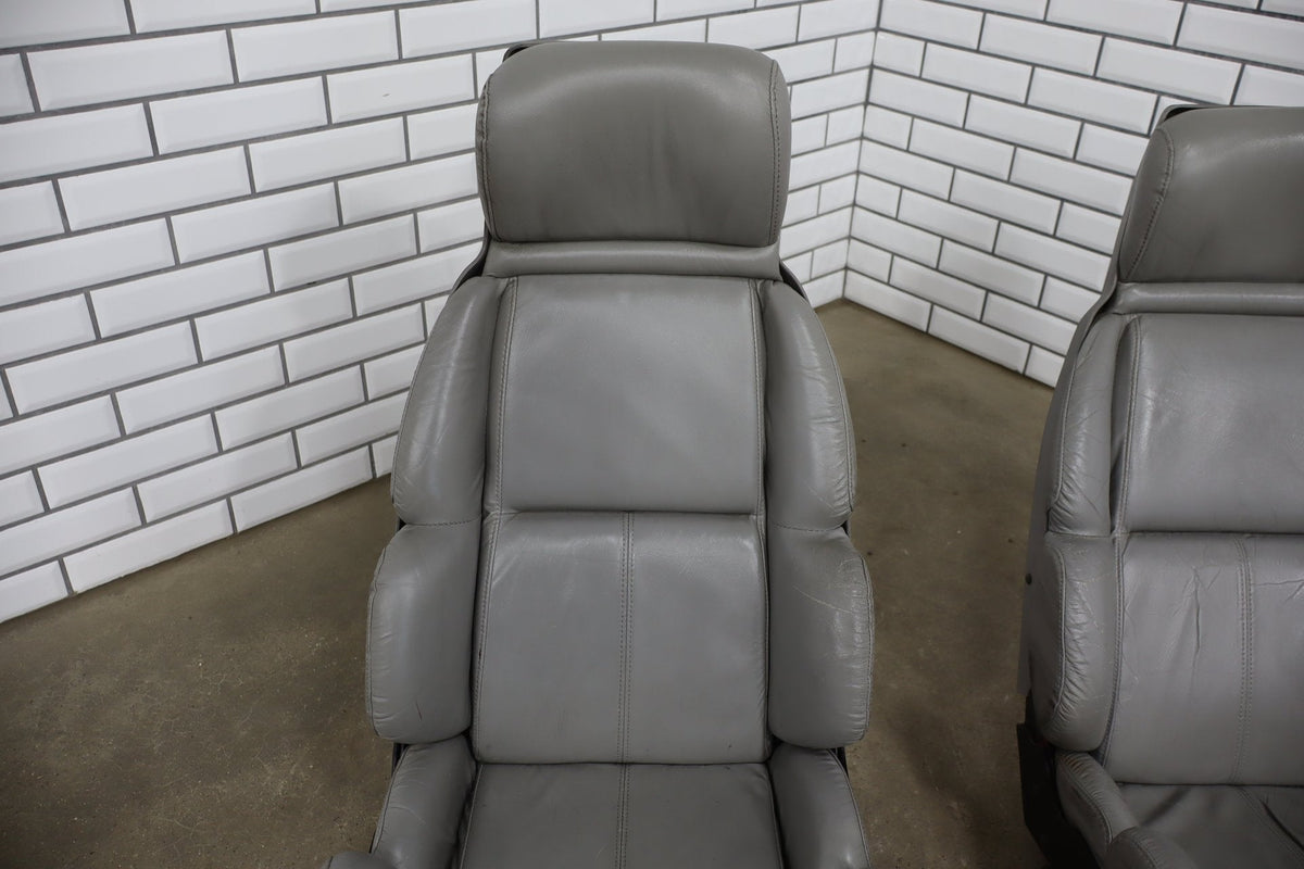 1989-1993 Chevrolet Corvette C4 Power Leather Seats Set | Driver Bolster Torn