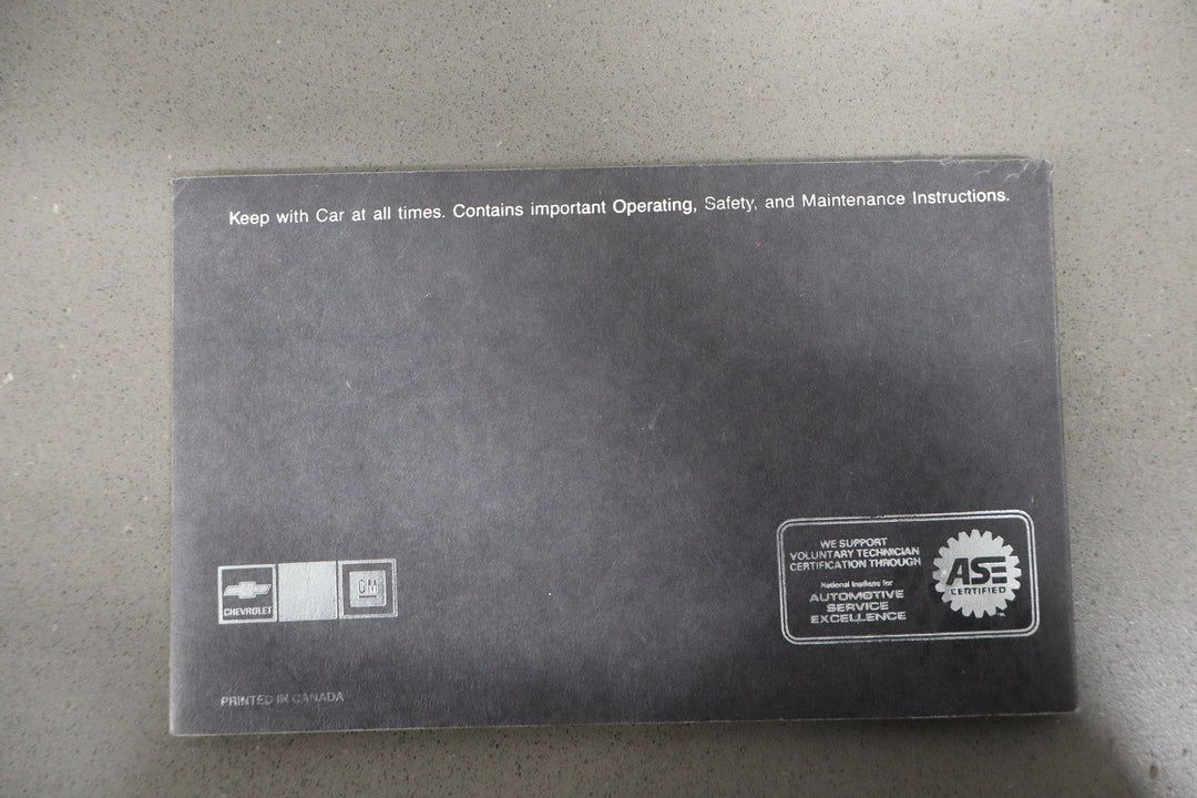 1989 Chevrolet Corvette Owners Manuals W/Pouch