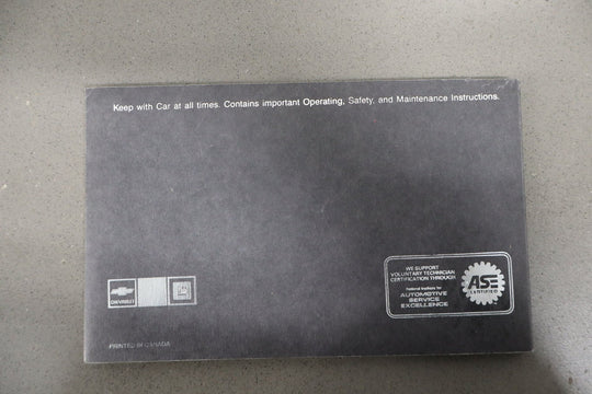 1989 Chevrolet Corvette Owners Manuals W/Pouch