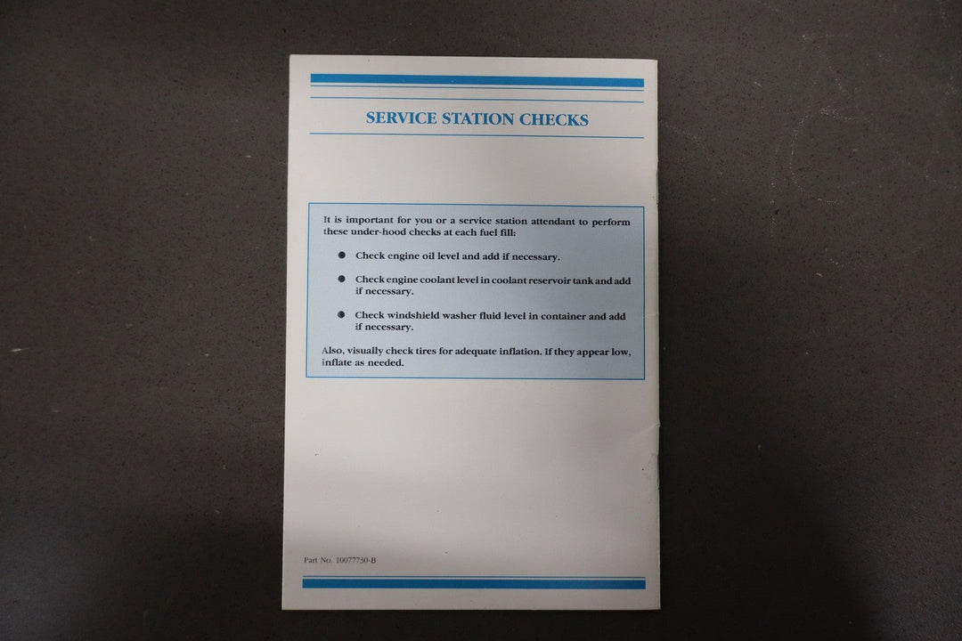 1989 Chevrolet Corvette Owners Manuals W/Pouch